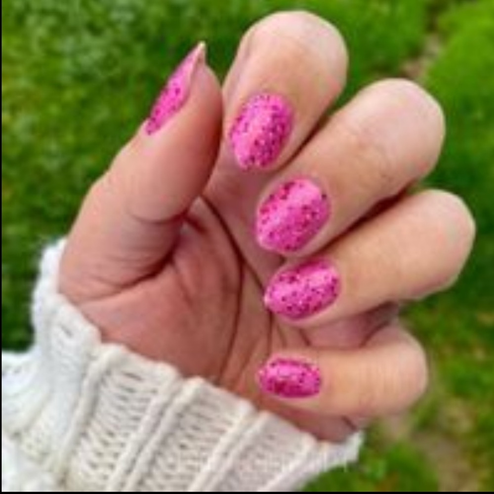 Sparkling Pink Glitter  Dry Nail Polish strips